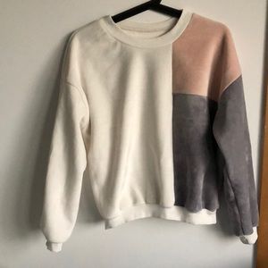 Super soft crew neck velvet sweater